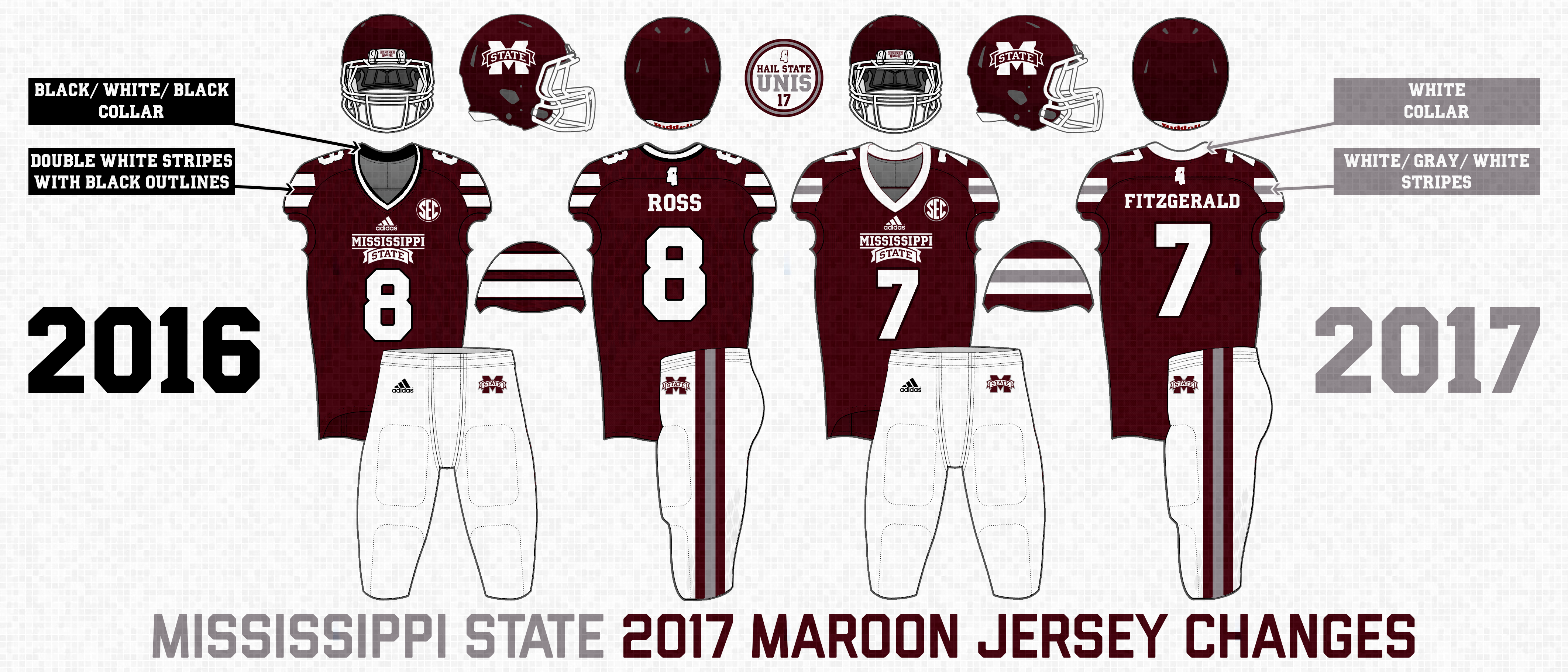 maroon and white football jersey