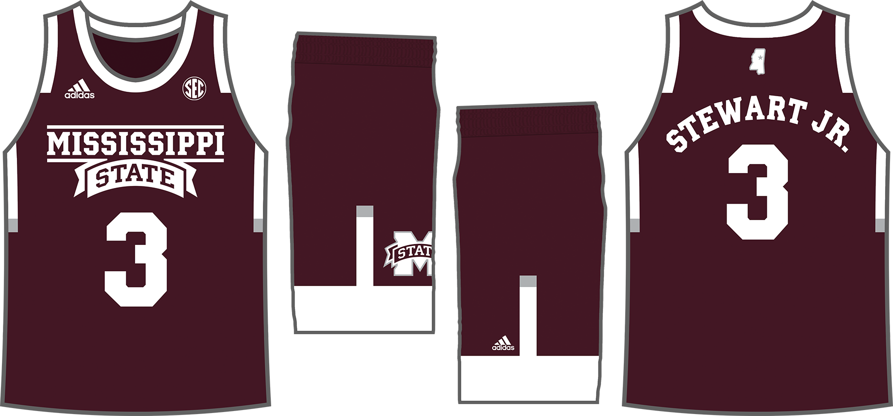 2019 Basketball Uniforms Concept - Hail State Unis